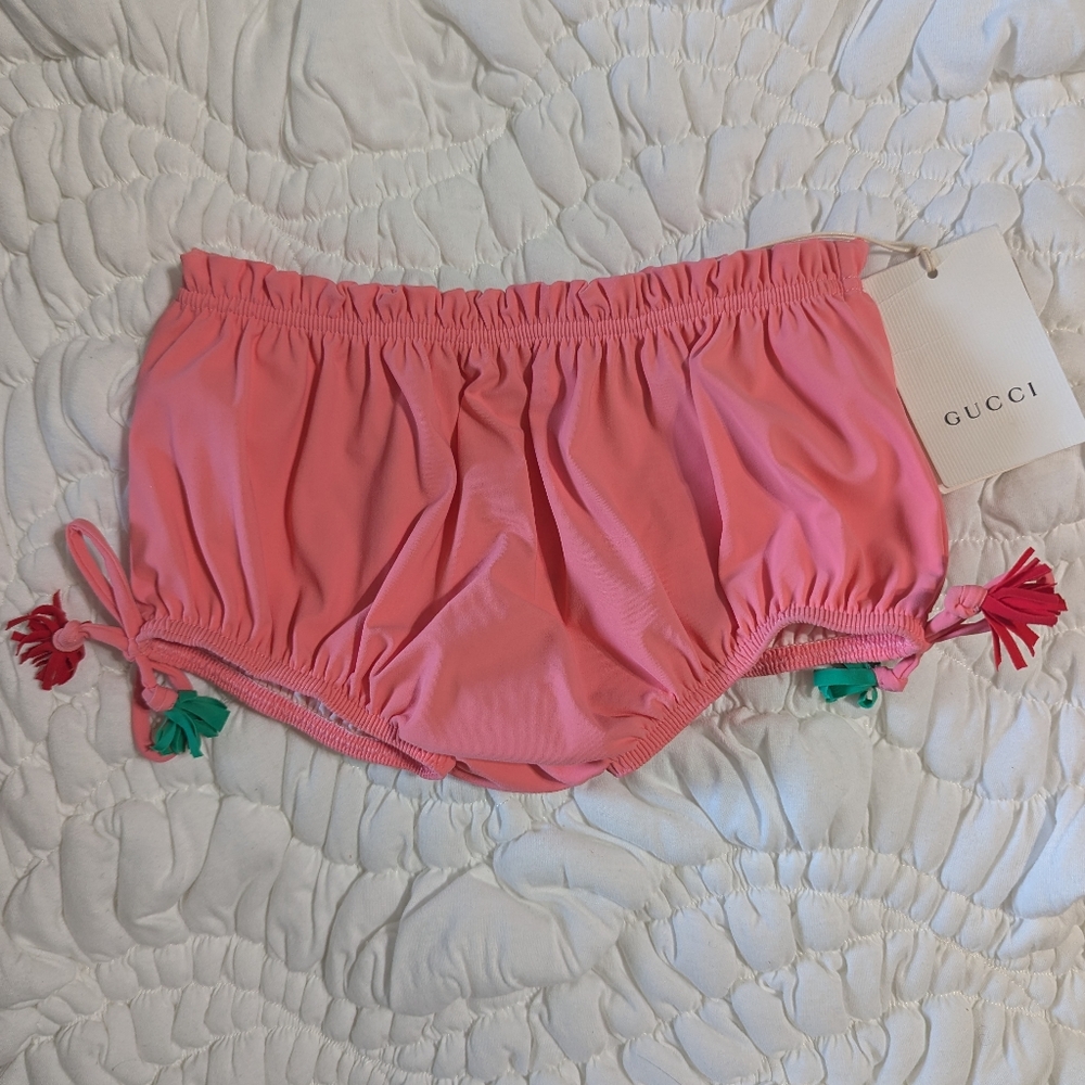 GUCCI Pink Bikini Bottoms with Tassels